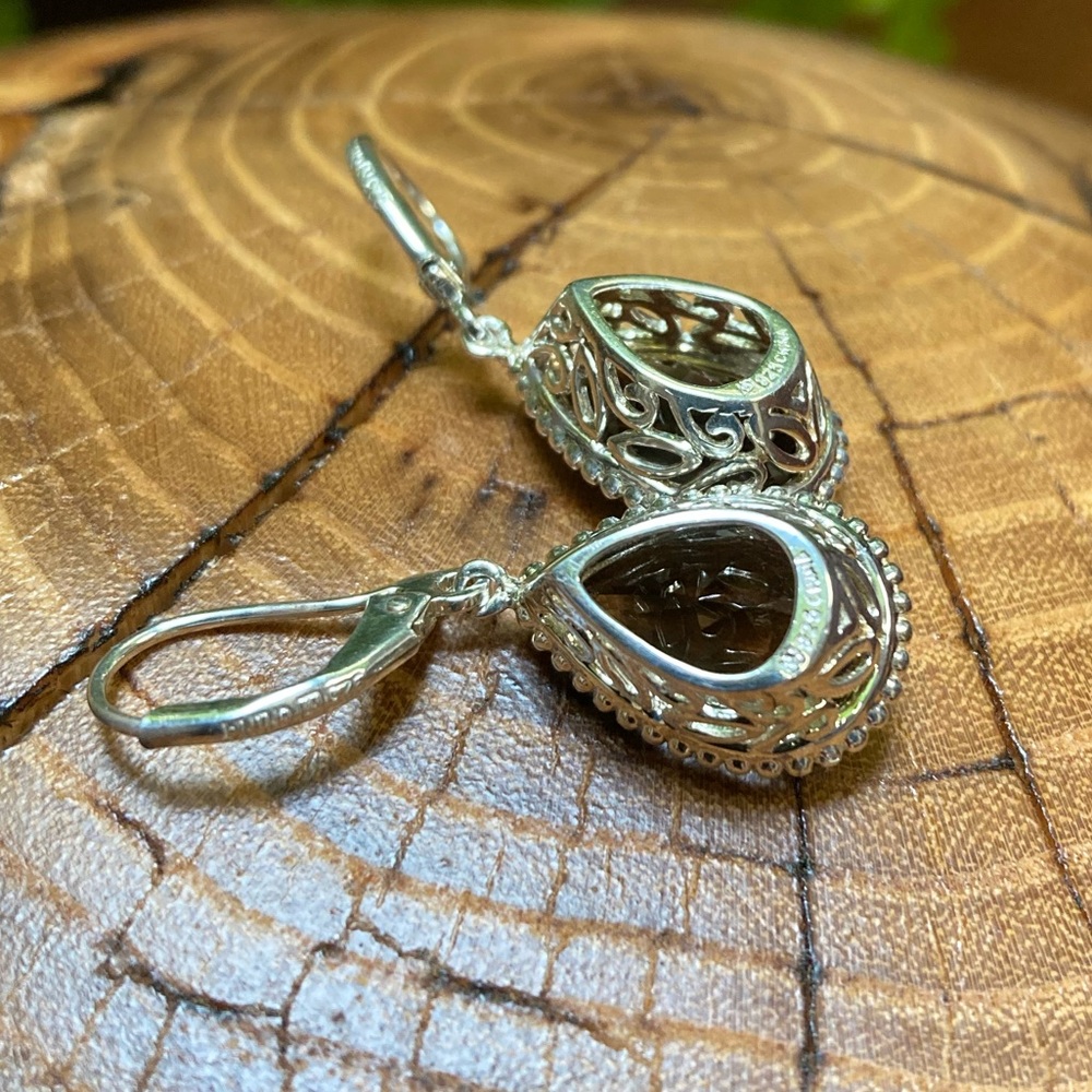Sterling Silver and Smokey Quartz Earrings